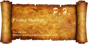 Pisky Hektor névjegykártya